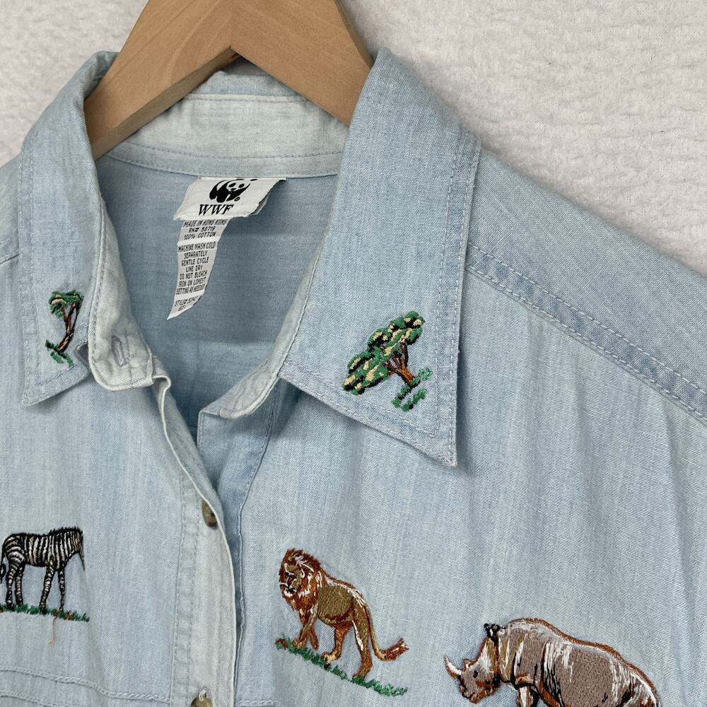 WWF Shirt Women L World Wildlife Fund 80s Nature Endangered Species Panda VTG HK - Picture 4 of 11